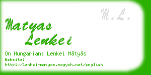 matyas lenkei business card